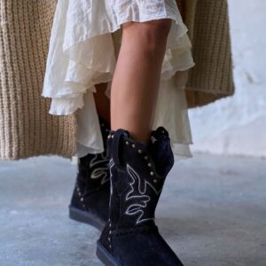 ANESY BLACK SUEDE BOOTS