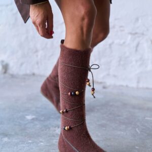ELORA BROWN KNITWEAR BOOTS
