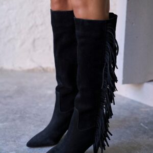 FLORES BLACK SUEDE BOOTS
