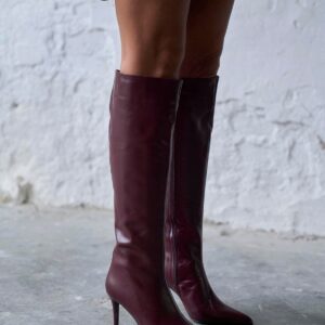 KONG MAROON LEATHER BOOTS