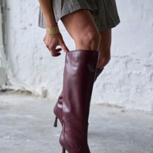 RAKOV MAROON LEATHER BOOTS