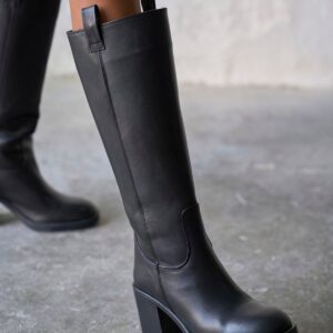 SENICA BLACK LEATHER BOOTS