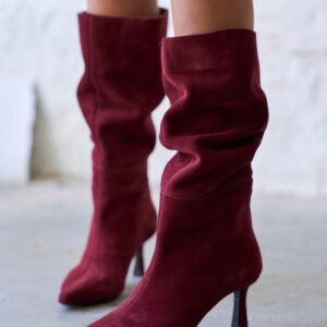 SETLA MAROON SUEDE BOOTS