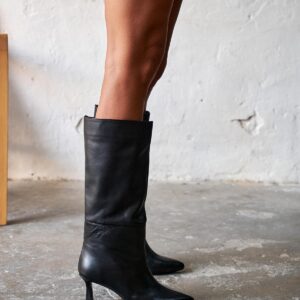 SETLA BLACK LEATHER BOOTS