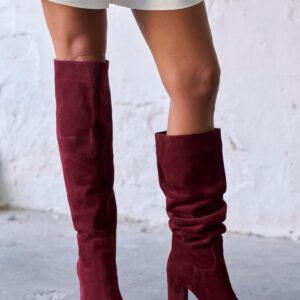 SIENTO MAROON SUEDE BOOTS