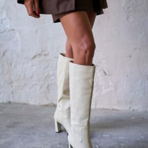 WANNA BEIGE LEATHER BOOTS