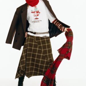 DOUBLE-BREASTED BLAZER WITH SHOULDER PADS