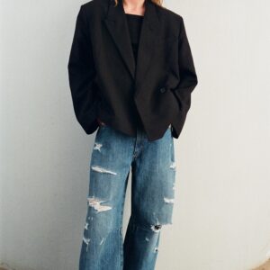 CROPPED DOUBLE-BREASTED BLAZER