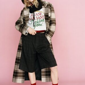 EXTRA-LONG CHECKED WOOL COAT