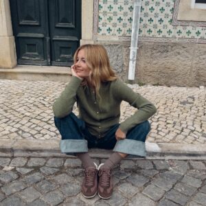 CARDIGAN WITH BALL-SHAPED BUTTONS