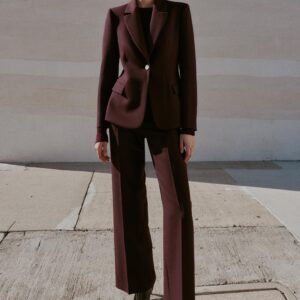 FITTED BLAZER WITH SHOULDER PADS