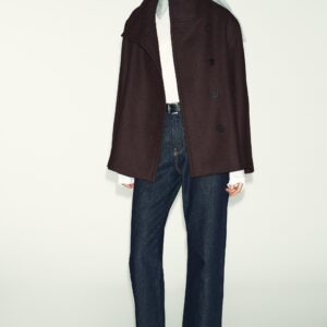 CROPPED WOOL COAT WITH HIGH NECK