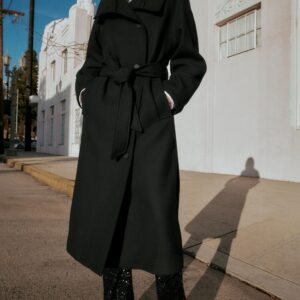 LONG WOOL COAT WITH HIGH NECK