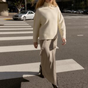 PLAIN KNIT HIGH NECK JUMPER