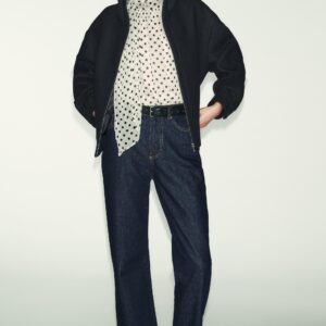 WOOL BLEND HIGH NECK SHORT COAT