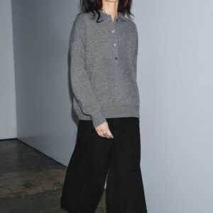 95% WOOL PLAIN KNIT POLO SHIRT