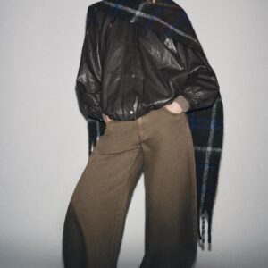 ZW COLLECTION FAUX LEATHER BOMBER JACKET