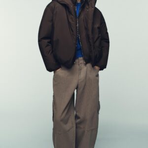 WATER-REPELLENT WINDPROOF PUFFER ANORAK WITH HOODIE