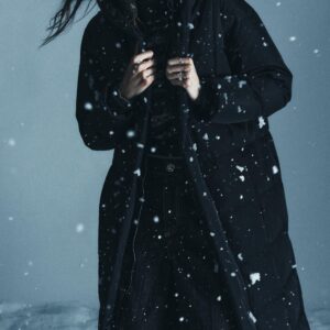 LONG WATER-REPELLENT AND WINDPROOF HOODED DOWN JACKET