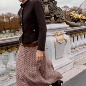 WOOL BLEND HIGH NECK JACKET