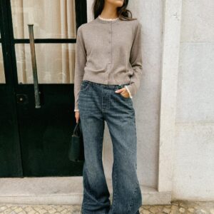 CARDIGAN WITH LACE TRIM