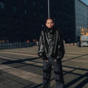 FAUX LEATHER VOLUME JACKET