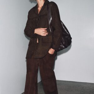 100% SUEDE LEATHER BLAZER ZW COLLECTION LIMITED EDITION