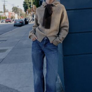 HOODIE CARDIGAN WITH BOW