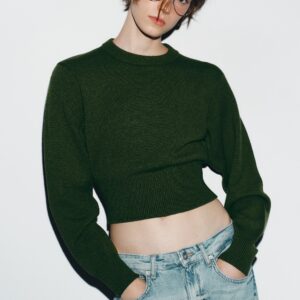 CROPPED PLAIN KNIT JUMPER