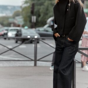 KNIT DOUBLE-BREASTED BOMBER JACKET