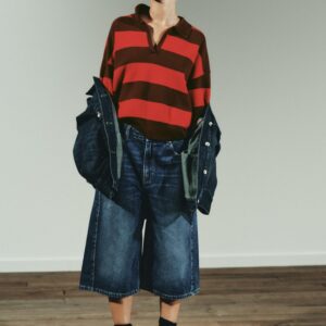 STRIPED KNIT POLO SHIRT