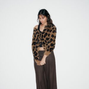 ANIMAL JACQUARD KNIT CARDIGAN