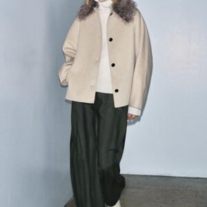 WOOL BLEND JACKET WITH FAUX FUR COLLAR ZW COLLECTION