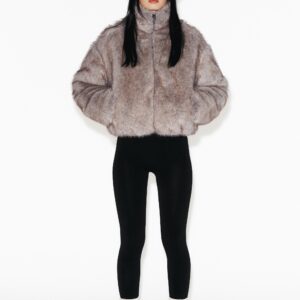 SHORT COAT WITH FAUX FUR HOOD HEIQ XREFLEX™ TECHNOLOGY SKI COLLECTION