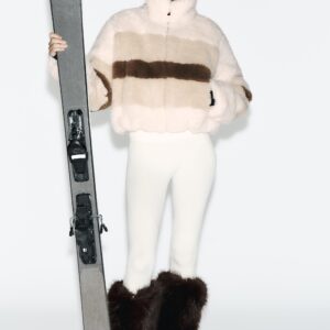 CROPPED FAUX SHEARLING COAT HEIQ XREFLEX™ RECCO® TECHNOLOGY SKI COLLECTION