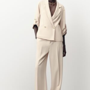 DOUBLE-BREASTED BLAZER WITH ROLLED-UP SLEEVES