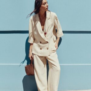 STRIPED DOUBLE-BREASTED BLAZER