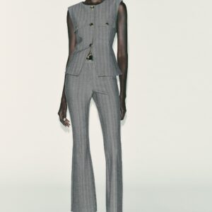 HERRINGBONE FLARED WAISTCOAT