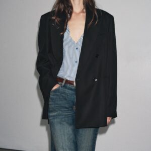 LIMITED EDITION ZW COLLECTION STRIPED WOOL BLEND BLAZER