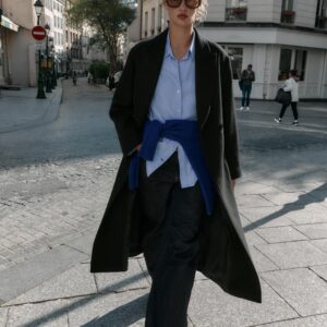 LONG WOOL COAT WITH BELT