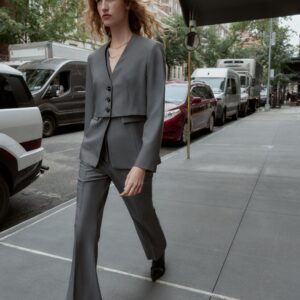 LAPEL-LESS CROPPED BLAZER