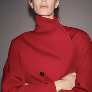 ZW COLLECTION DOUBLE-BREASTED STRAIGHT BLAZER