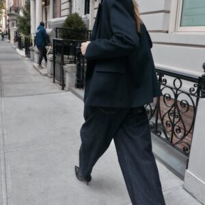 OVERSIZE DOUBLE-BREASTED TWILL BLAZER