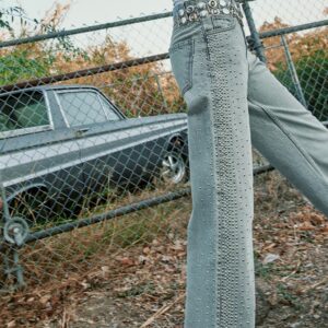 Z1975 STRAIGHT MID-WAIST STUDDED JEANS