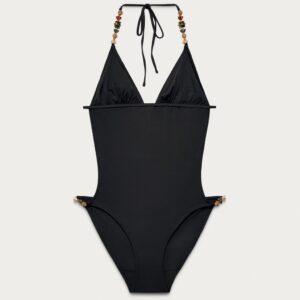 MARISA BERENSON X ZARA PLAIN SWIMSUIT WITH STONES