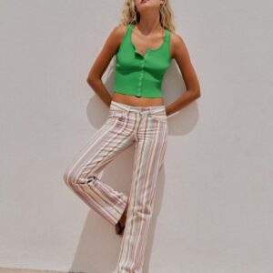 TRF LOW-RISE STRIPED WIDE-LEG JEANS