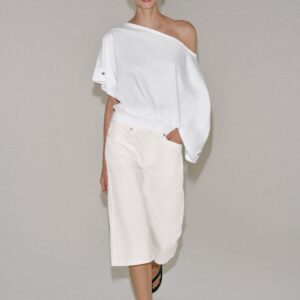 ASYMMETRIC BUTTON T-SHIRT