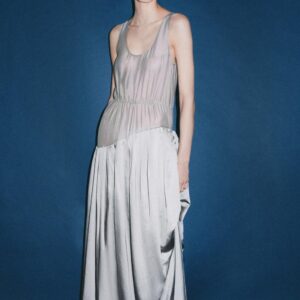 LONG COMBINED VOLUMINOUS DRAPED DRESS