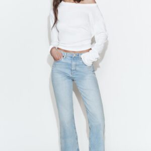 TRF HIGH-WAIST CROPPED FLARE JEANS