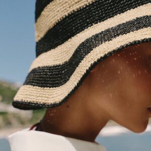 100% RAFFIA STRIPED HAT